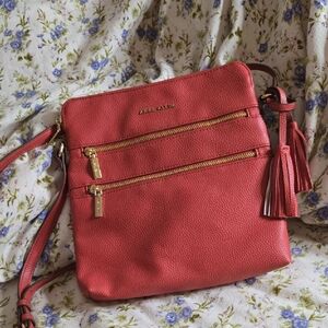 Anne Klein Pink Crossbody Bag with Gold Accents